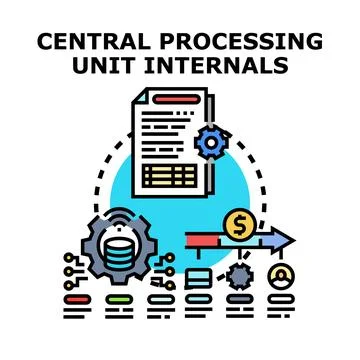 Central processing unit internals technology concept Stock Illustration