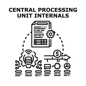 Central processing unit internals technology concept イラスト素材