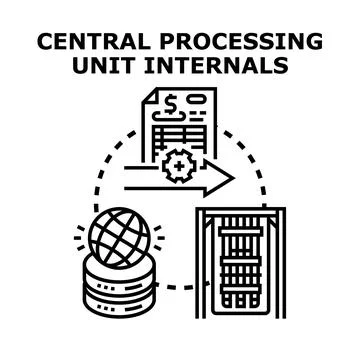 Central processing unit internals vector black concept イラスト素材