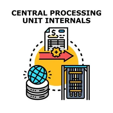 Central processing unit internals vector color concept Stockillustratie