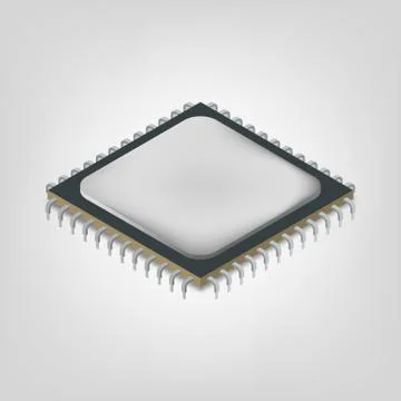 Central processing unit is an isometric, vector illustration. Stock Illustration
