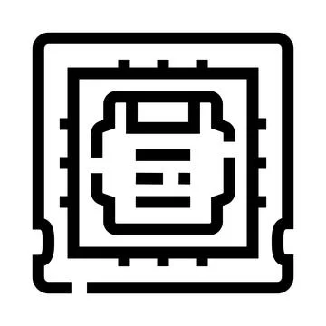 Central processing unit microchip icon representing technology Ilustración de archivo