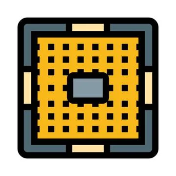 Central processing unit microchip technology icon Stock Illustration