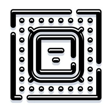 Central processing unit microchip technology computing icon Ilustração Stock