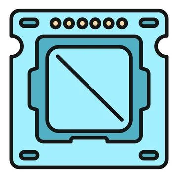Central processing unit microchip technology electronic component Stock Illustration