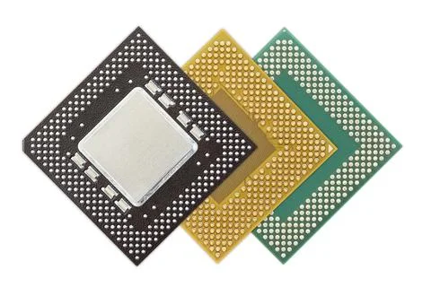 Central processing unit or Computer chip Stock Photos