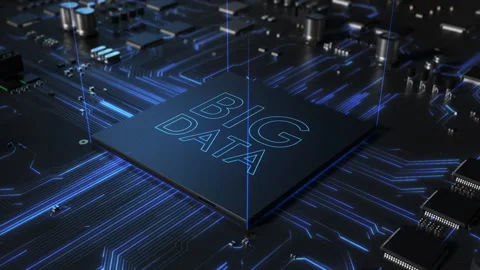 Central processing unit on a printed circuit board. chip inscription big data Video stock 172266047