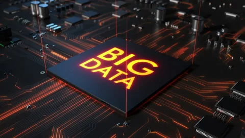 Central processing unit on a printed circuit board. chip inscription big data Stock-Footage 172266069