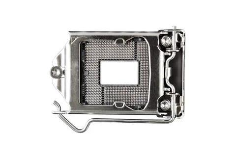 Central Processing Unit Socket (CPU socket) isolated on white background 스톡 사진