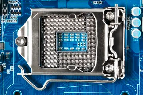 Central Processing Unit Socket (CPU socket) on circuit  Stock Photos