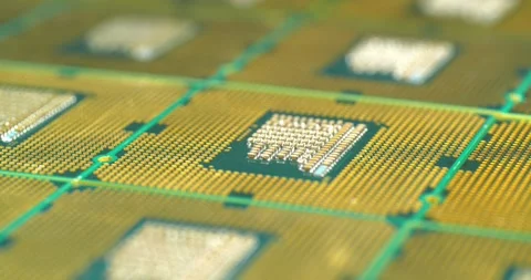 Central processing units for PC. CPU unit powering computer operations Stock Footage 333574831