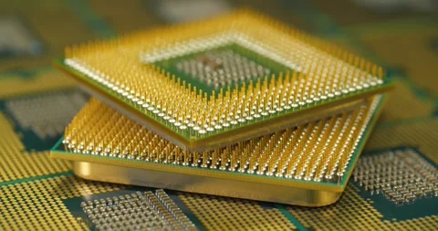 Central processing units for a personal computer, essential for computing tasks Video stock 331750538