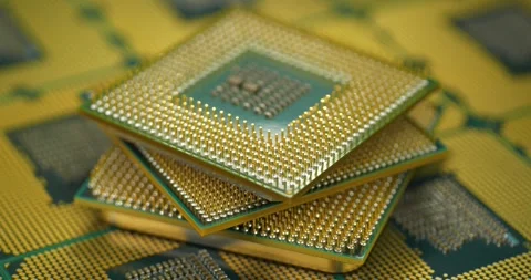 Central processing units with pins. Close-up of a central processing units Stock Footage 332308991