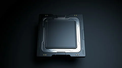 Central processor . animation in the concept of computer technology with the  Stock-Footage 223240630