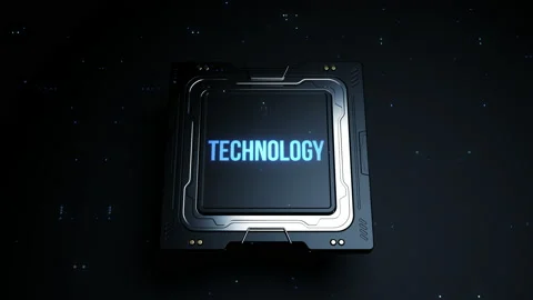 Central processor header technology . animation in the concept of computer te Video stock 223241144
