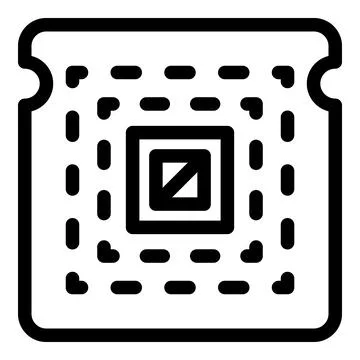 Central processor icon, outline style Stock Illustration