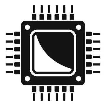 Central processor icon simple vector. Chip circuit 스톡 일러스트