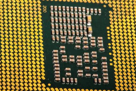 The central processor lies on a disassembled computer close-up 스톡 사진