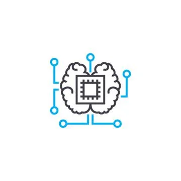 Central processor linear icon concept. Central processor line vector sign Stock Illustration