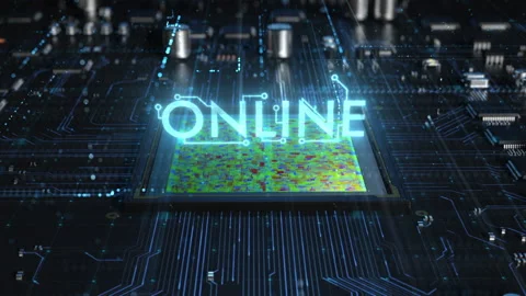 Central processor on a printed circuit board. dynamic 3d animation with inscr 스톡 동영상 172266193