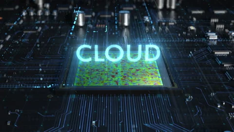 Central processor on a printed circuit board. dynamic 3d animation with the i Stock Footage 172266250