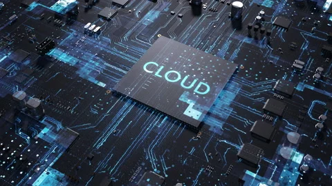 Central processor on a printed circuit board. dynamic 3d animation with the i Stock Footage 172266254