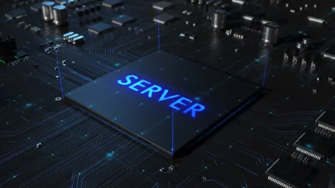 Central processor on a printed circuit board. dynamic 3d animation with the i Stock Footage 172266406