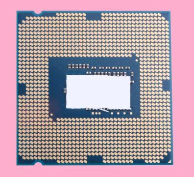 Central Processor unit isolated on pink background at dry sunny day Stock Photos