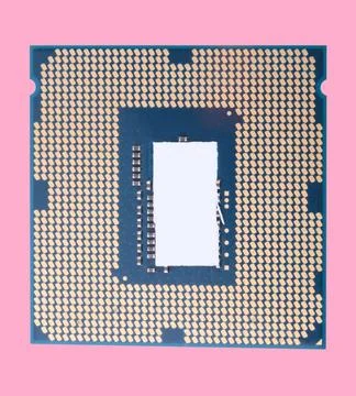 Central Processor unit isolated on pink background at dry sunny day 写真素材
