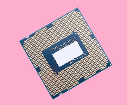 Central Processor unit isolated on pink background at dry sunny day 写真素材
