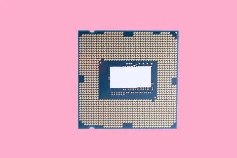 Central Processor unit isolated on pink background at dry sunny day 写真素材