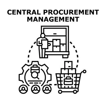Central procurement management concept vector illustration Stockillustratie