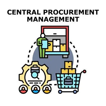 Central procurement management concept vector illustration Stock Illustration