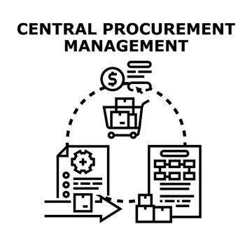 Central procurement management process optimizing supply strategy Иллюстрация