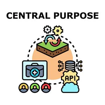 Central purpose illustrating business process and workflow イラスト素材