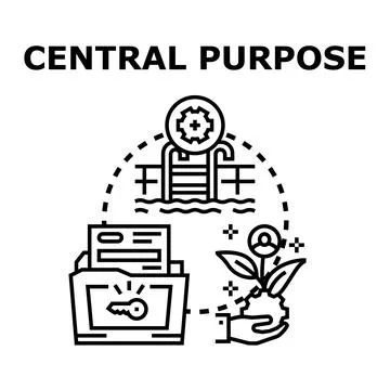 Central purpose planning achieving success growth icon Stock Illustration