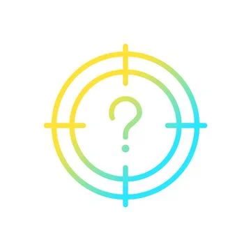 Central question gradient linear vector icon Illustrazione stock