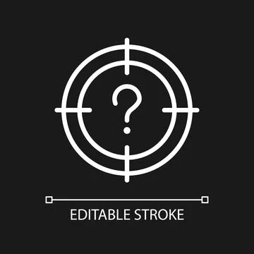 Central question white linear icon for dark theme イラスト素材
