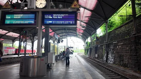 Central rail station Aachen Stock-Footage 340399090