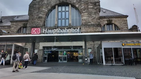 Central rail Station Aachen Stock Footage 340400398