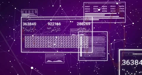 Central rectangles emerging, HUD expanding, counters updating, panels sliding, Stock Footage 322706264
