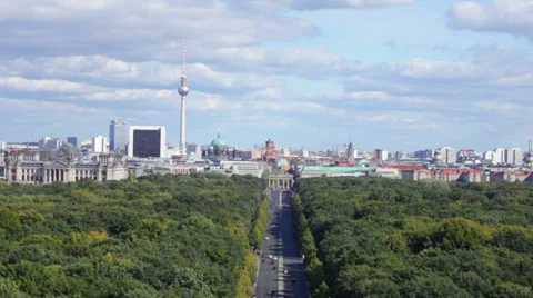 Central region of Berlin from an observation deck Stock Footage 39018367