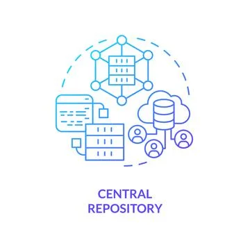 Central repository blue gradient concept icon Stock Illustration