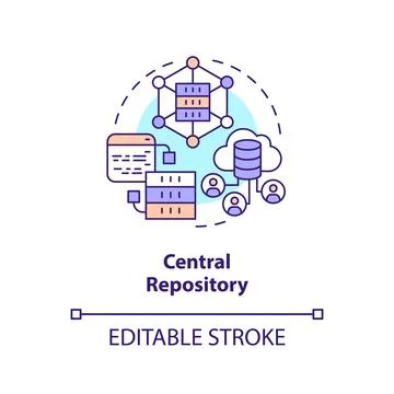 Central repository concept icon Stock Illustration