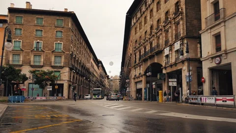 Central road of Palma de Mallorca. Spain. Stock Footage 88195649