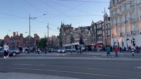 Central Roads Streets of Amsterdam Stock Footage 201792551