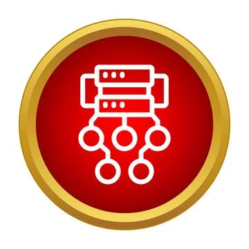 Central server connecting multiple data storage units icon 스톡 일러스트