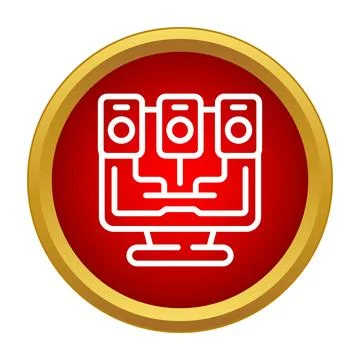 Central server connecting multiple mobile phones icon Stock Illustration