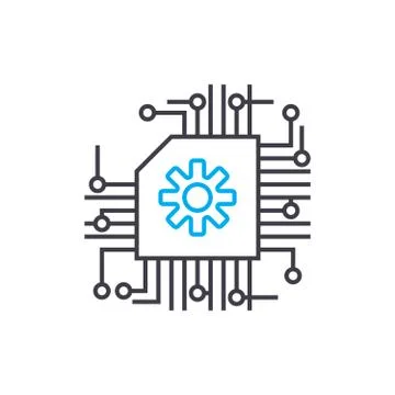 Central server linear icon concept. Central server line vector sign, symbol イラスト素材