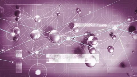 Central sphere appearing, nodes and spheres linking, pulsing, spreading outward Stock Footage 334013610